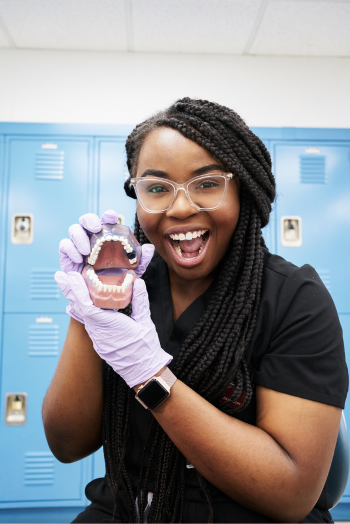 Image of dentist at computer